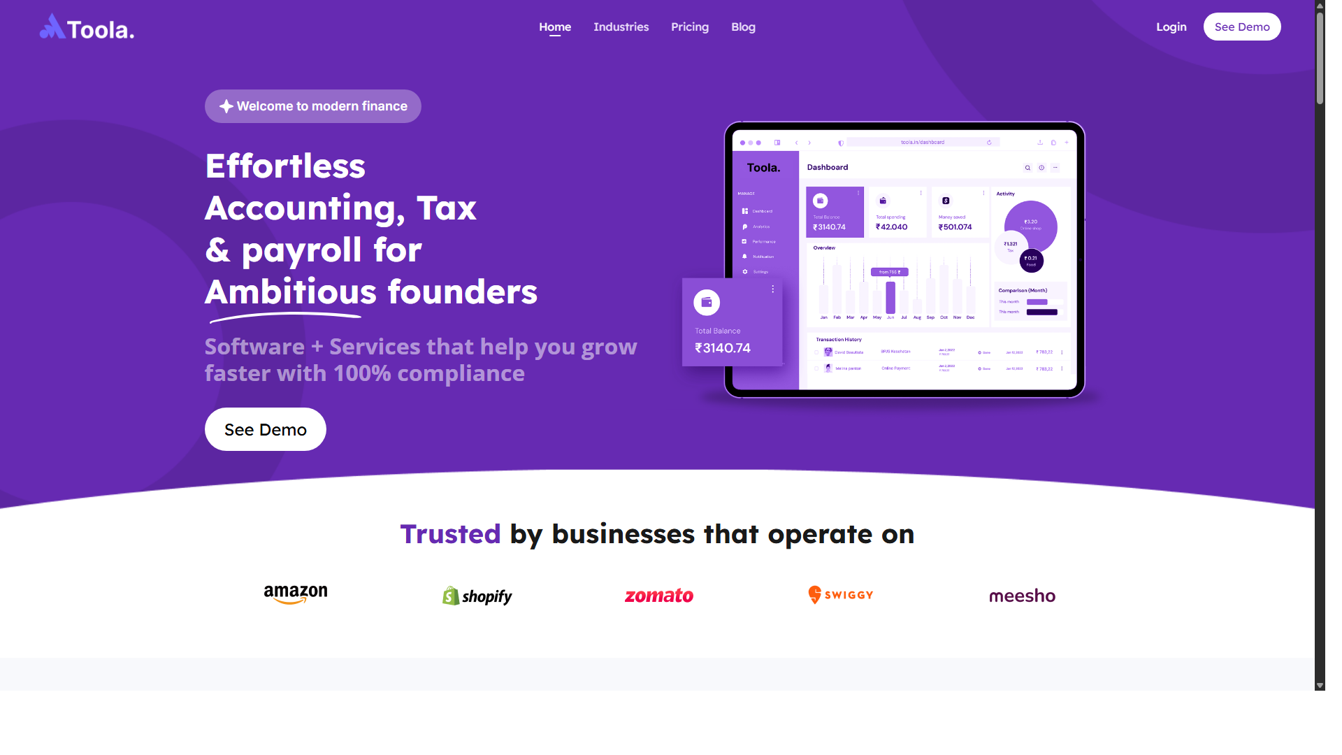 Toola Finance UX
